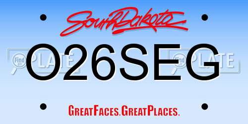 O26SEG South Dakota License Plate