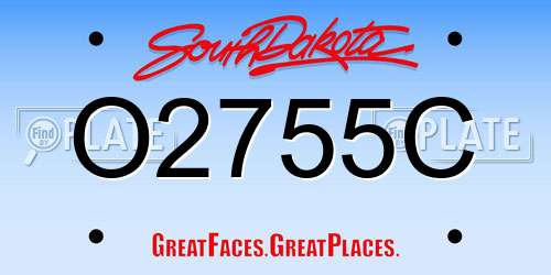 O2755C South Dakota License Plate