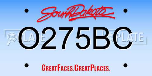 O275BC South Dakota License Plate