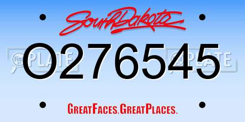 O276545 South Dakota License Plate