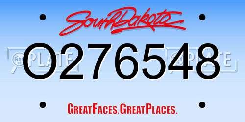 O276548 South Dakota License Plate