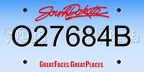 O27684B South Dakota License Plate