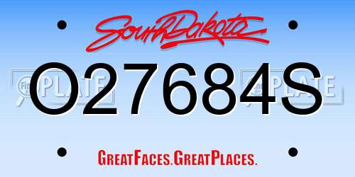 O27684S South Dakota License Plate