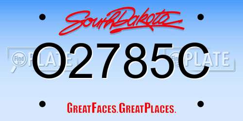 O2785C South Dakota License Plate