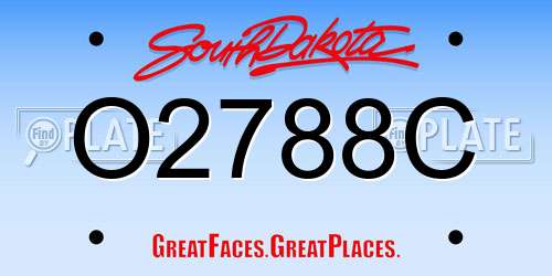 O2788C South Dakota License Plate