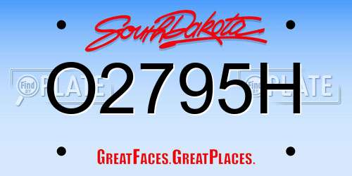 O2795H South Dakota License Plate