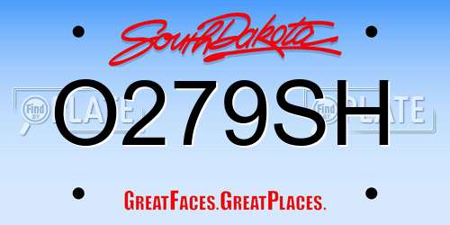 O279SH South Dakota License Plate
