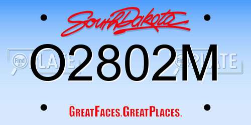 O2802M South Dakota License Plate