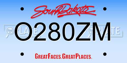 O280ZM South Dakota License Plate
