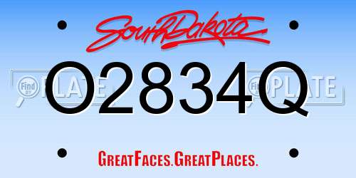 O2834Q South Dakota License Plate