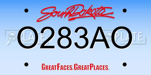 O283AO South Dakota License Plate
