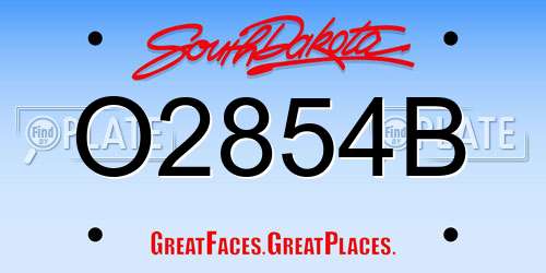 O2854B South Dakota License Plate