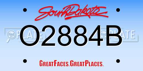 O2884B South Dakota License Plate