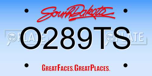 O289TS South Dakota License Plate