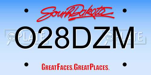 O28DZM South Dakota License Plate