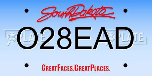 O28EAD South Dakota License Plate