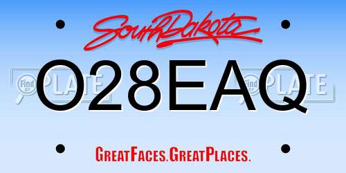 O28EAQ South Dakota License Plate