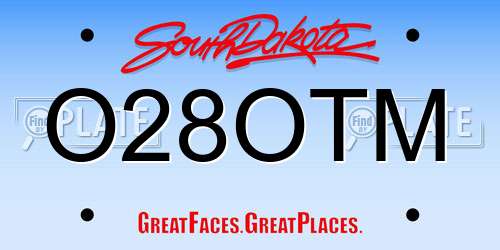 O28OTM South Dakota License Plate