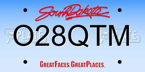 O28QTM South Dakota License Plate
