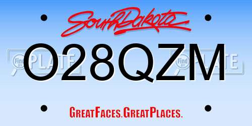 O28QZM South Dakota License Plate