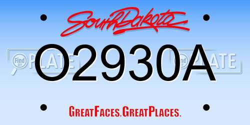 O2930A South Dakota License Plate