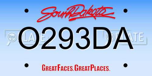 O293DA South Dakota License Plate
