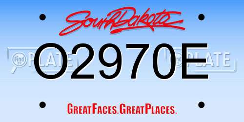 O2970E South Dakota License Plate