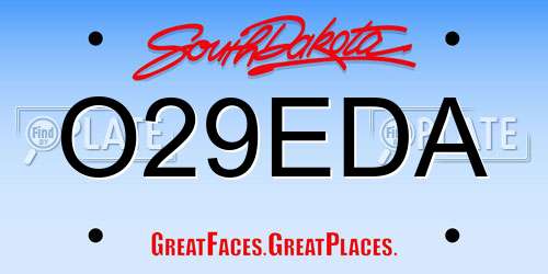 O29EDA South Dakota License Plate