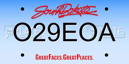 O29EOA South Dakota License Plate