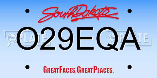 O29EQA South Dakota License Plate
