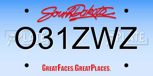 O31ZWZ South Dakota License Plate