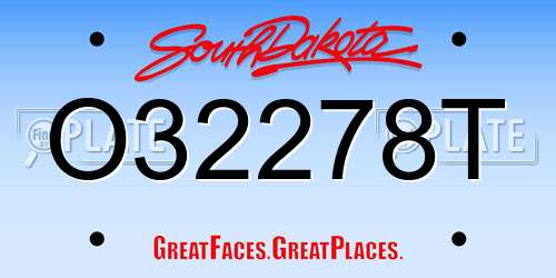 O32278T South Dakota License Plate