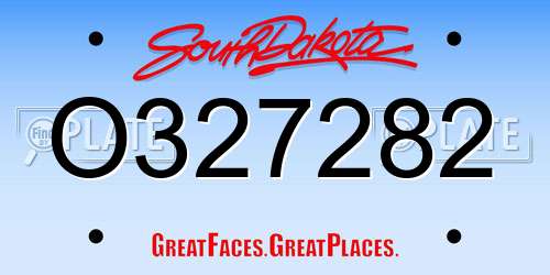 O327282 South Dakota License Plate