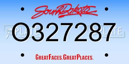 O327287 South Dakota License Plate