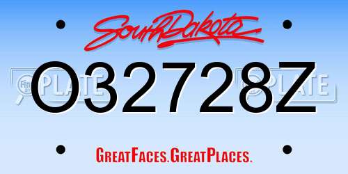 O32728Z South Dakota License Plate