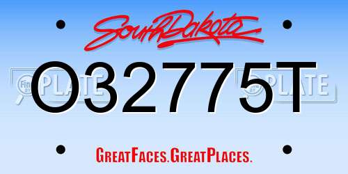 O32775T South Dakota License Plate