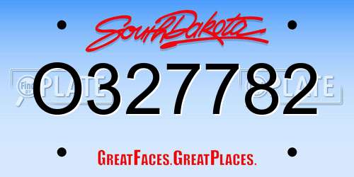 O327782 South Dakota License Plate