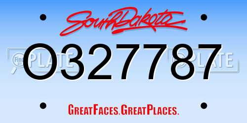 O327787 South Dakota License Plate
