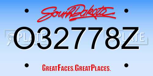 O32778Z South Dakota License Plate