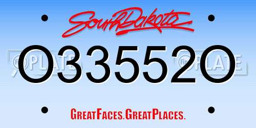 O33552O South Dakota License Plate
