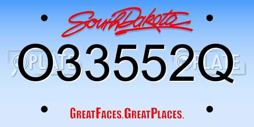 O33552Q South Dakota License Plate