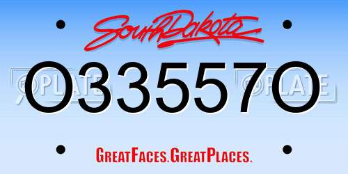 O33557O South Dakota License Plate