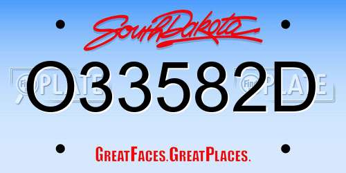 O33582D South Dakota License Plate