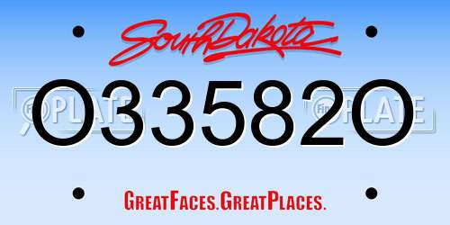 O33582O South Dakota License Plate