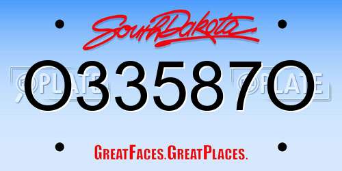 O33587O South Dakota License Plate