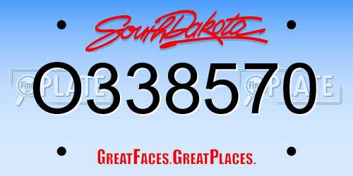 O338570 South Dakota License Plate