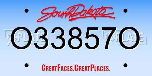 O33857O South Dakota License Plate