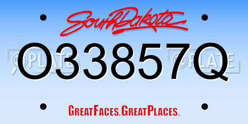O33857Q South Dakota License Plate
