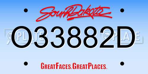O33882D South Dakota License Plate