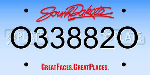O33882O South Dakota License Plate